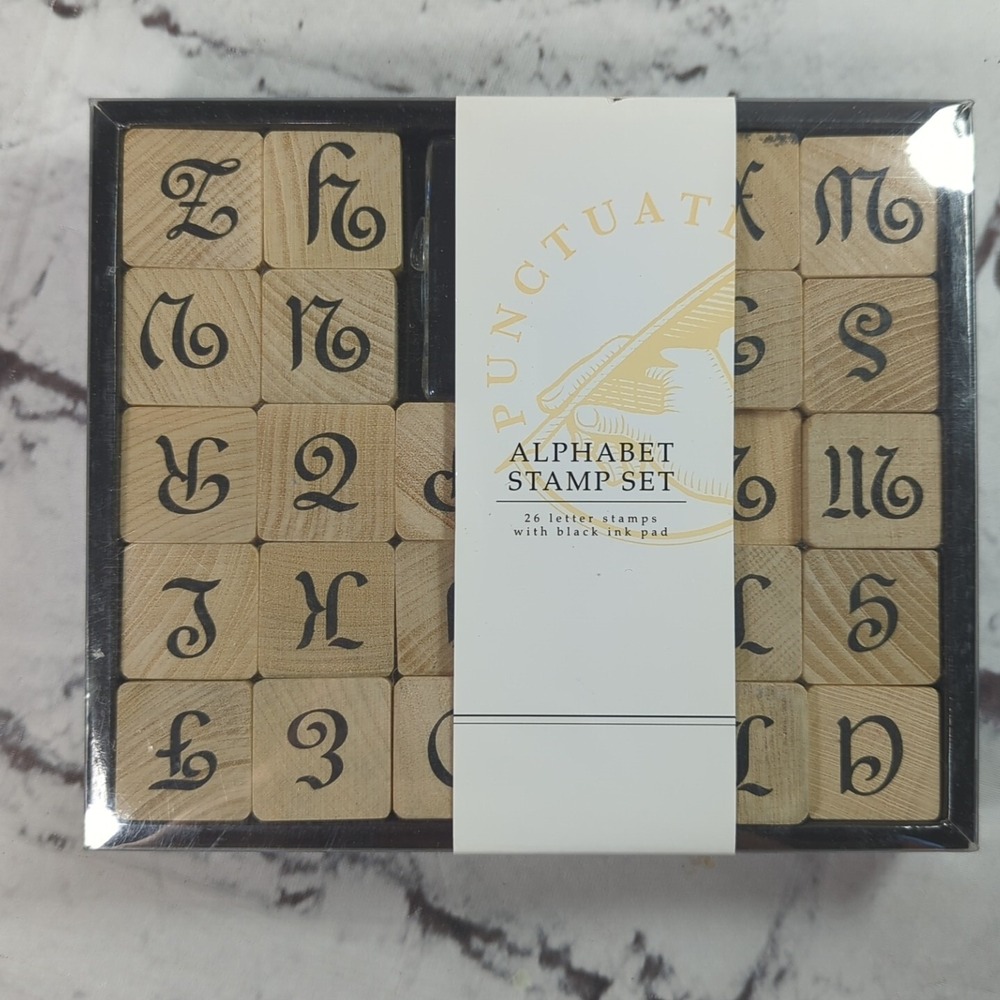 Barnes & Noble Alphabet Stamp Set Rubber Stamps Letters Crafts Boxed New
